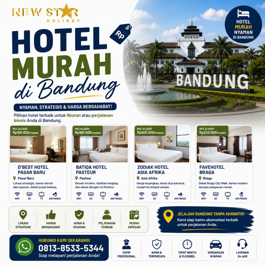 Cadangan hotel murah di Bandung yang selesa dan sesuai untuk pelancong Malaysia.