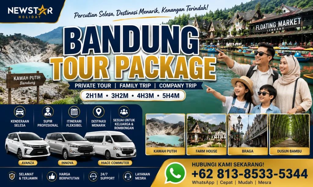 Bandung Tour Package lengkap untuk pelancong Malaysia bersama Newstar Holiday.