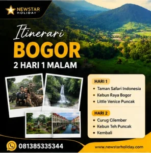 Itinerari Bogor 2 Hari 1 Malam meliputi Taman Safari Indonesia dan destinasi popular di Bogor