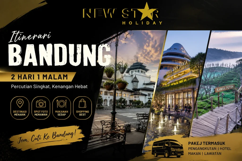 Itinerari Bandung 2 Hari 1 Malam dengan lawatan ke Lembang, Farm House dan Floating Market