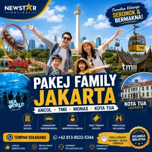 Pakej Family Jakarta dengan lawatan ke Ancol, TMII dan Monas untuk percutian keluarga