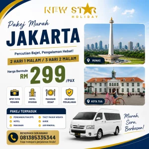 Pakej murah Jakarta dengan lawatan ke Ancol, Monas, TMII dan Kota Tua Jakarta bersama Newstar Holiday
