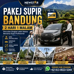 Pakej Supir Bandung 2 Hari 1 Malam dengan supir profesional dan destinasi wisata populer di Bandung.