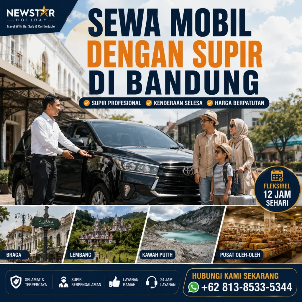 Layanan sewa mobil dengan supir di Bandung untuk percutian keluarga dan rombongan.