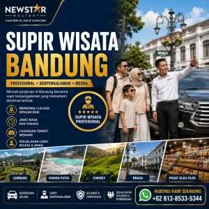 Supir wisata Bandung profesional melayani pelancong Malaysia dengan kenderaan yang selesa.