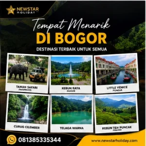 Tempat menarik di Bogor seperti Taman Safari Indonesia, Kebun Raya Bogor dan Little Venice Puncak